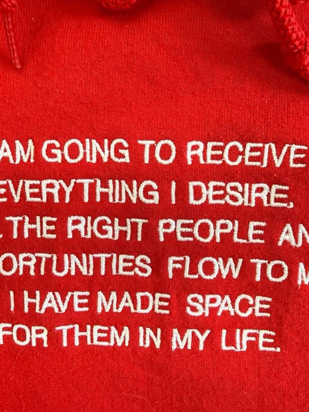 We’re Not Really Strangers Self-Love Red Hooded Sweatshirt - Picture 2 of 5
